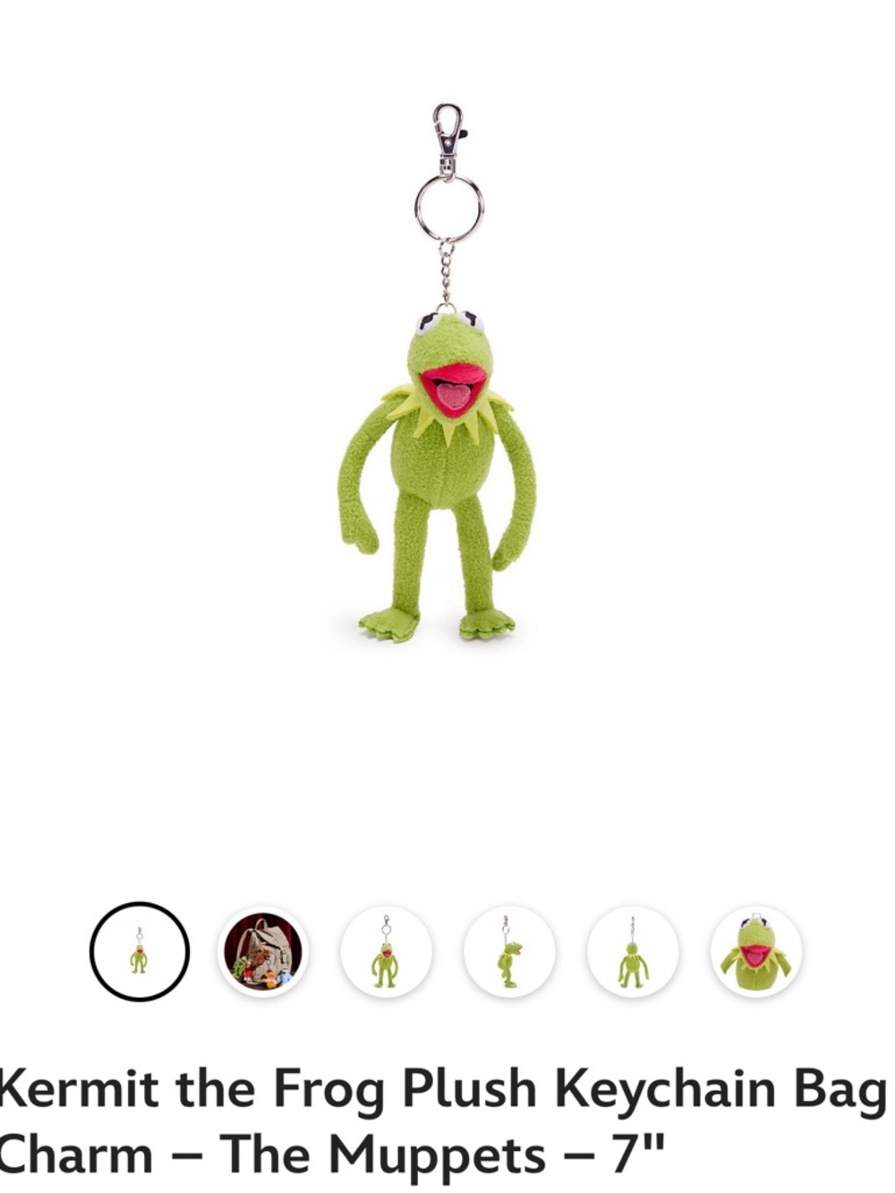 Kermit the Frog Plush Keychain Bag Charm - Green